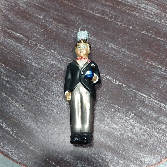 GDeBrekht Wedding Ornament Set 6 Pc Bride Groom Chapel Heart Glass Collectible - Picture 9 of 13